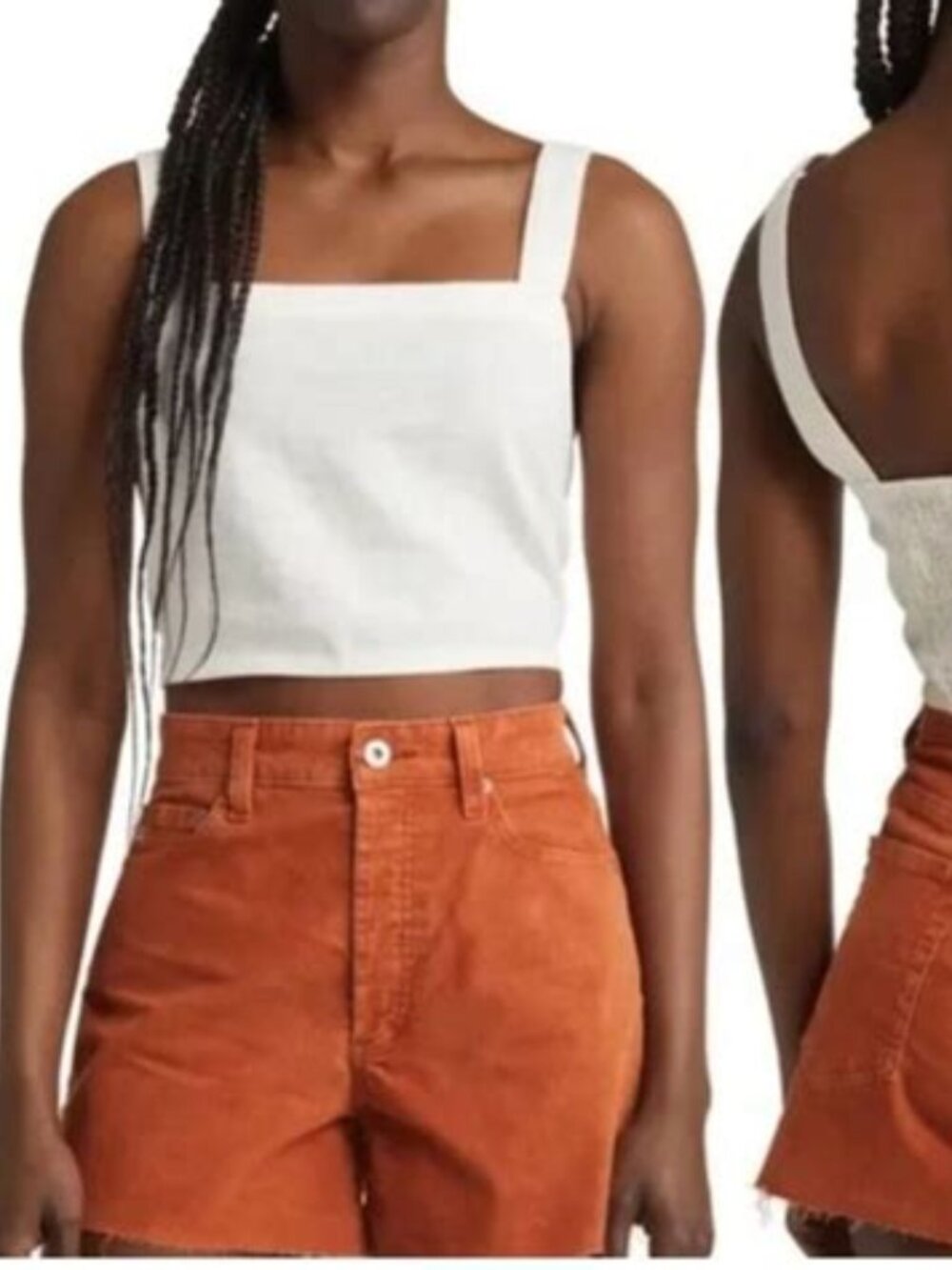 NWT Madewell Linen-Blend Abbie Crop Top size XL